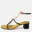 Louis Vuitton Size 38.5 Multicolor Gems Embellished and Leather Ankle Strap Slide Sandals