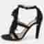 Chloe Fringe Detail Size 36 Black Suede Ankle Strap Sandals