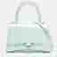 Balenciaga Hourglass Small Light Green Leather Top Handle Bag