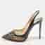 Christian Louboutin Miluna Size 39 Black Leather and Mesh Slingback Pumps