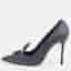 Manolo Blahnik Samara Size 41 Grey Satin Crystal Embellished Pumps