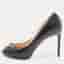 Gucci Horsebit Size 41 Black Leather Peep Toe Pumps
