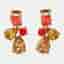 Oscar de la Renta Crystals Gold Tone Earrings