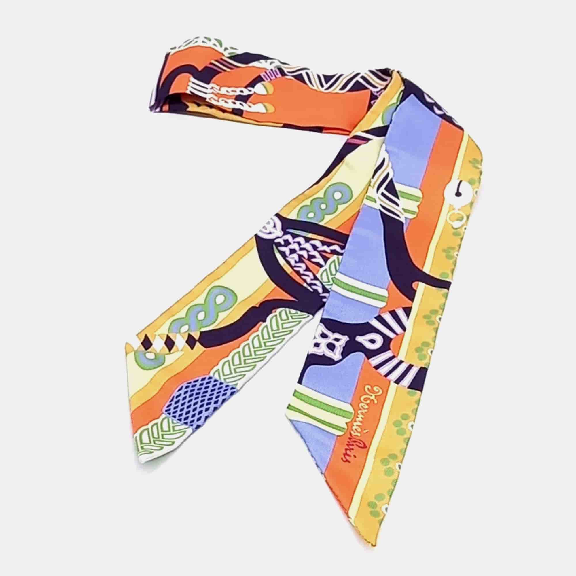 Hermes Multicolor Silk Twilly Scarf