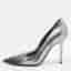 Dior Size 37 Grey Cannage Patent Leather Pointed Toe  Pumps
