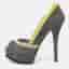 Fendi Fendista Size 38 Multicolor Suede Platform Pumps