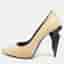 Fendi Size 38 Beige Python Leather Pumps