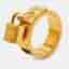 Herm&egrave;s Kelly Cadena Leather Gold Tone Scarf Ring