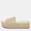 Miu Miu Size 38.5 Gold Glitter Espadrille Platform Slide Sandals