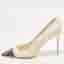Valentino Rockstud Size 40 Black/Cream  Patent and Leather Pumps