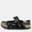 Dior x Birkenstock Size 40 Black Leather and Suede Slingback Sandals