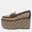 Gucci Horsebit Size 38 Beige GG Canvas and Leather Loafers