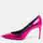 Saint Laurent Zoe Size 36.5 Metallic Pink Python Embossed Leather Pumps