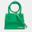 Jacquemus Le Chiquito Noeud Green Leather Top Handle Bag