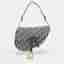 Dior Saddle Navy Blue Oblique Canvas and Leather Shoulder Bag