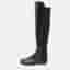 Stuart Weitzman Lowland Size 37.5 Black Fabric and Leather Knee Length Boots