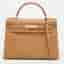 Hermes Kelly Sellier 32 Gold Finish Natural Sable Veau Butler Leather Top Handle Bag
