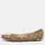 Gucci GG Size 38.5 Beige/Brown GG Canvas and Leather Buckle Ballet Flats