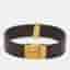 Saint Laurent Opym Leather Gold Tone Bracelet