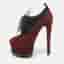 Alaia Size 37.5 Burgundy/Black Suede Booties