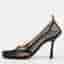 Bottega Veneta Strech Size 38.5 Black Leather and Mesh Pumps