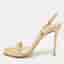 Gianvito Rossi Ribbon Size 38.5 Gold Leather Slingback Sandals