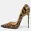 Christian Louboutin So Kate Size 36 Beige/Black Leopard Print Patent Leather Pumps