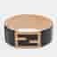 Fendi 80CM Black Leather Fendace Crystal Embellished Wide Belt