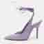 The Attico Venus Size 37.5 Purple Satin Ankle Wrap Pumps