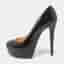 Christian Louboutin Bianca Size 35 Black Patent Leather Platform Pumps