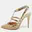 Valentino Rockstud Size 37.5 Metallic Leather and Patent Leather Pumps