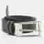 Gucci 80 CM Reversible Rectangular Buckle Belt Grey GG Supreme Canvas and Leather