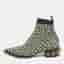 Balmain Size 37.5 Black Knit Fabric Skye Printed Socks Boots