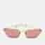 Gucci Red/Gold Tone GG0538S Cat Eye Sunglasses