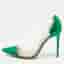 Gianvito Rossi Plexi Size 39 Green Patent Leather and PVC Pointed Toe Pumps