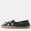 Tory Burch Vail Size 39 Navy Blue Canvas Crystal/Faux Pearl Embellished Espadrille Flats