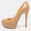 Christian Louboutin Bianca Size 36 Beige Patent Leather Platform Pumps