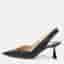 Jimmy Choo liya Size 40 Black Leather and Patent Leather Slingback Pumps