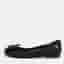 Chanel Size 37 Black Canvas Ballet Bow Peep Toe Ballet Flats