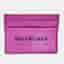 Balenciaga Logo Metallic Pink Leather Card Holder