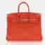 Hermes Birkin 25 Feu Togo Calfskin Leather Top Handle Bag