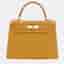Hermes Kelly 28 Jaune Ambre Epsom Leather Sellier Top Handle Bag