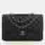 Chanel Classic Double Flap Jumbo Black Grained Calfskin Leather Shoulder Bag
