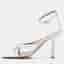 Bottega Veneta Stretch Size 36.5 White Leather Ankle Strap Sandals