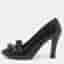 Celine Size 39 Black Patent Leather Block Heel Pumps