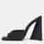 The Attico Devon Size 37 Black Satin Slide Sandals