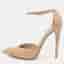 Le Silla Size 39 Beige Patent Leather D'orsay Ankle Strap Pumps