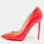 Christian Louboutin So Kate Size 40.5 Neon Coral Patent Leather Pumps