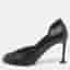 Chanel CC Size 38.5 Black Leather D'orsay Pumps