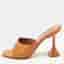 Amina Muaddi lupita Size 37 Brown Patent Leather Slide Sandals